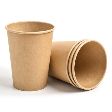 Food-grade single-layer kraft paper cups, environmentally friendly and biodegradable disposable coffee and milk tea cups