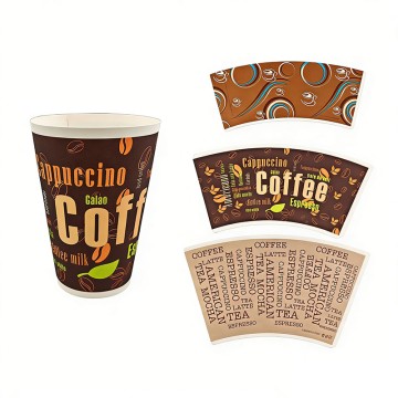 Single PE Coated Flexo Printing 7oz Paper Cup Sleeve Raw Material for Coffee Paper Cups