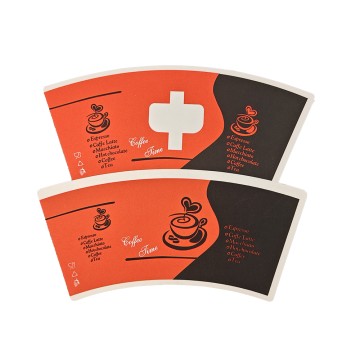 Customized Printed Paper Cup Fan For 12oz Coffee Paper Cup