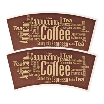 Customized Coffee & Tea Paper Cup Fans - PE Coated Paper Sheet Printing
